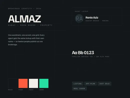 Almaz — the brand system on one board